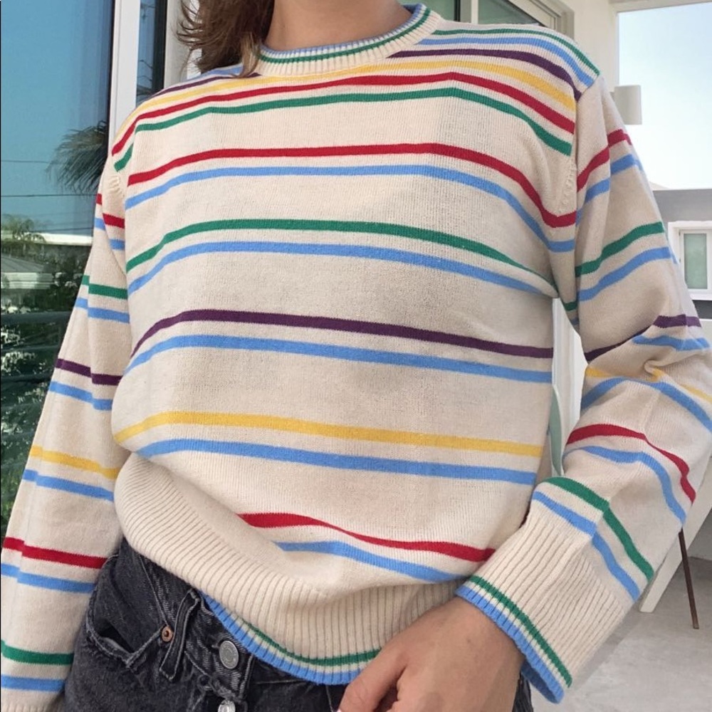 Color Striped Knit Sweater
